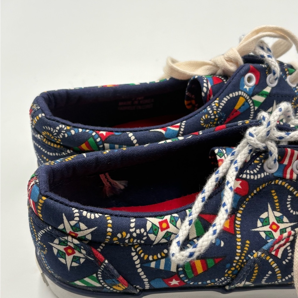 Vintage Liz Claiborne Nautical Canvas Sneakers Navy Blue Womens Size 7M - Picture 6 of 12
